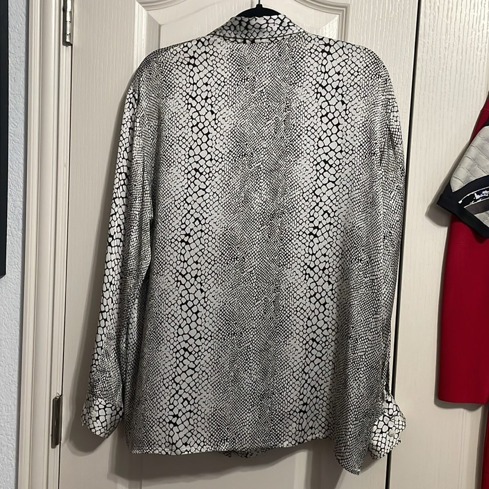Vintage 80s Missoni Animal Print Long Sleeve Button Down Quiet Luxury Minimalist - Picture 3 of 6